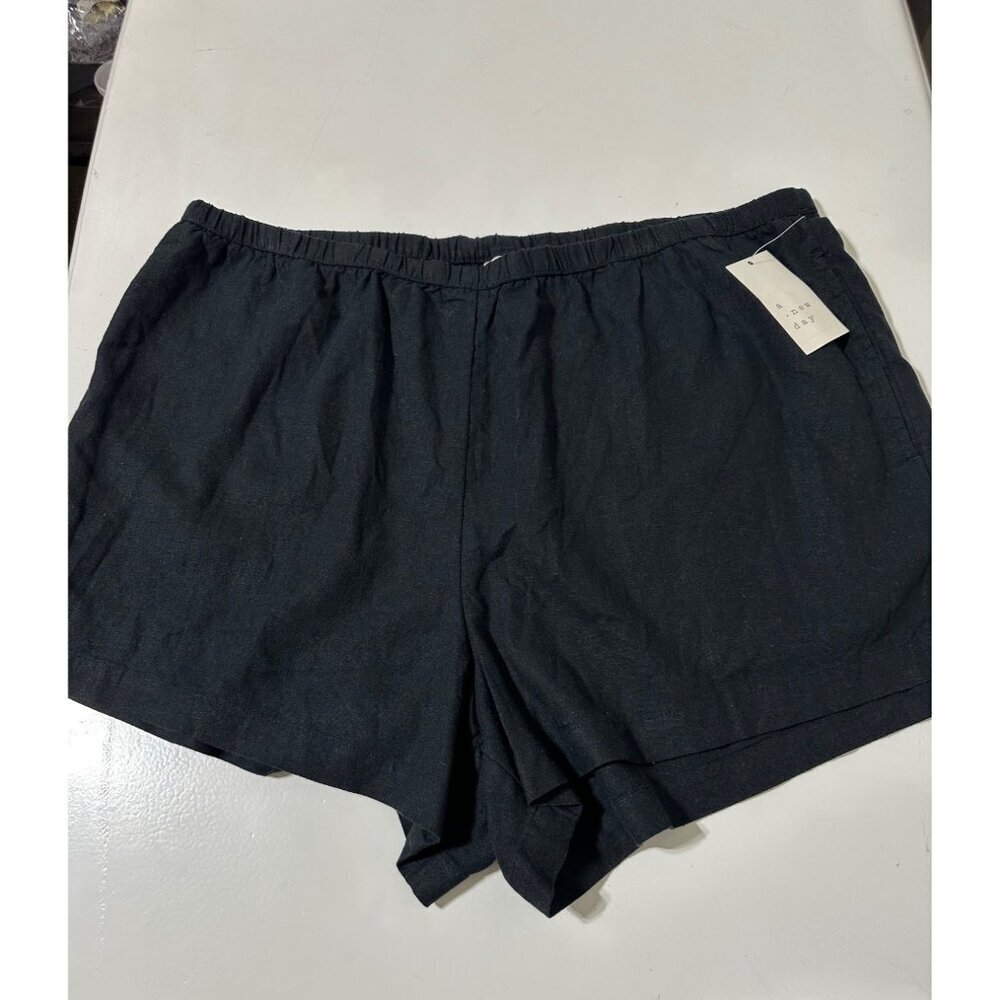 A New Day Women's Black Linen and Rayon with pockets Size XXL NWT